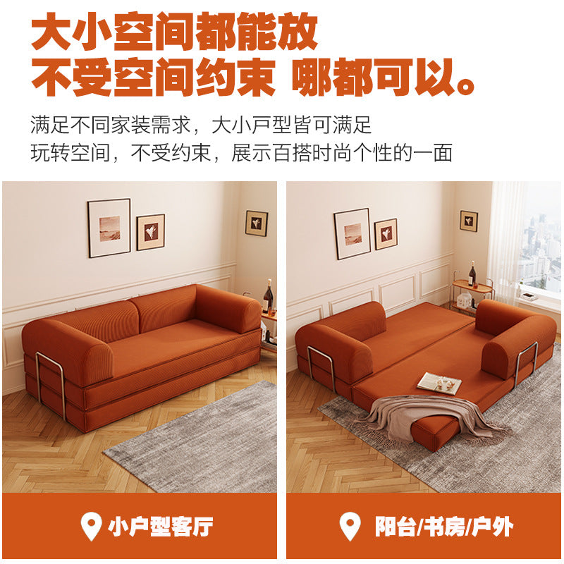 Modern Convertible Corduroy Sofa Bed – Space-Saving Floor Couch