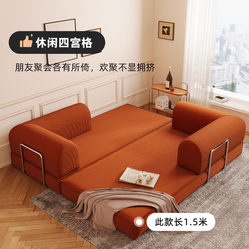 Modern Convertible Corduroy Sofa Bed – Space-Saving Floor Couch