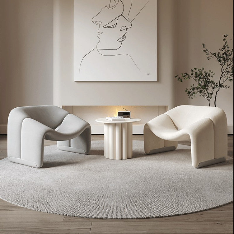 Modern Sculptural Lounge Chair with Curved Arms