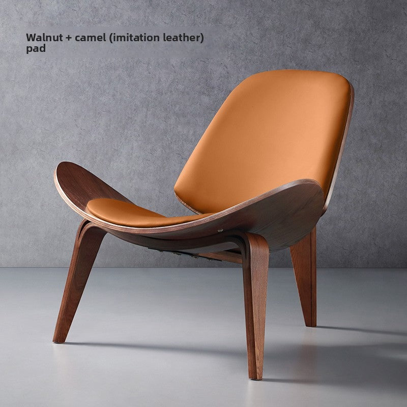 Modern Molded Plywood Lounge Chair with Upholstered Seat & Back