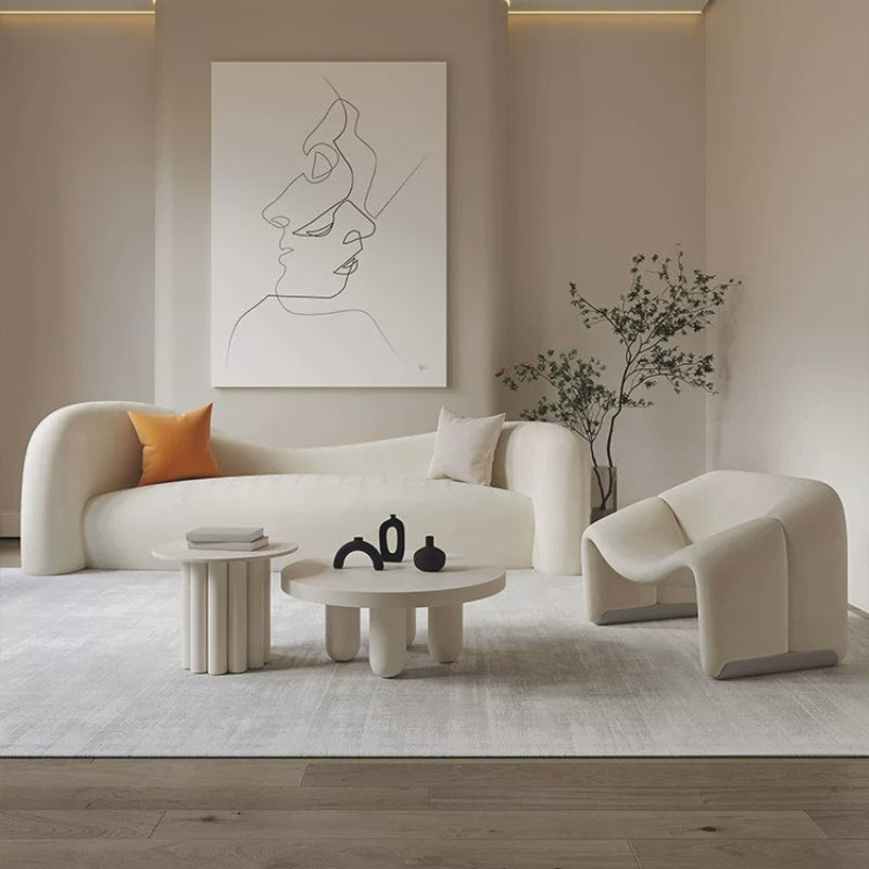 Modern Sculptural Lounge Chair with Curved Arms