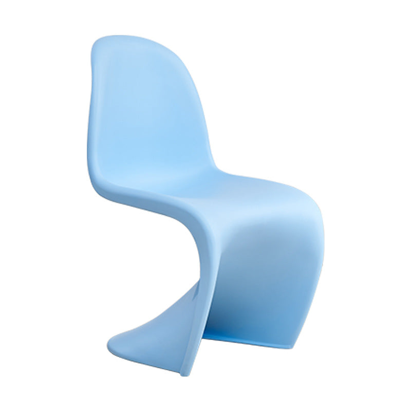 Modern Sculptural S-Curve Dining Chair – Stackable Armless Accent Chair