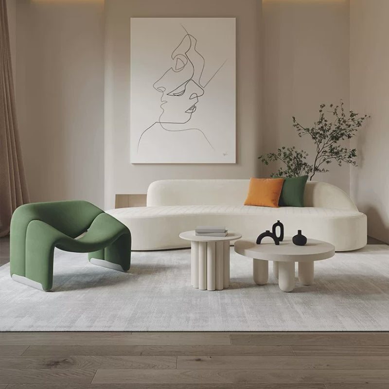 Modern Sculptural Lounge Chair with Curved Arms
