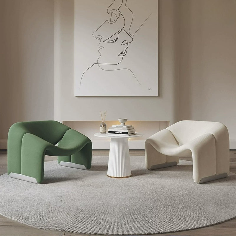 Modern Sculptural Lounge Chair with Curved Arms