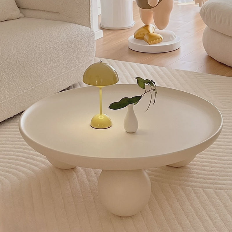 Modern Sculptural Round Coffee Table with Ball Legs