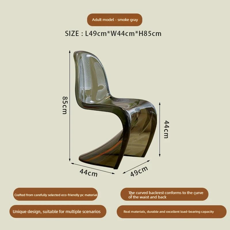 Modern S-Curve Dining Chair with Sculptural Design