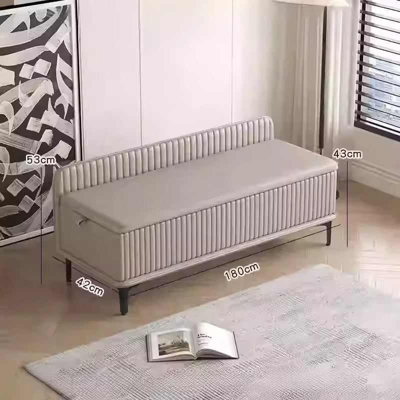 Modern Upholstered Storage Bench with Hidden Compartment