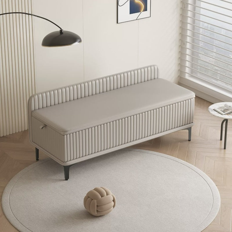 Modern Upholstered Storage Bench with Hidden Compartment