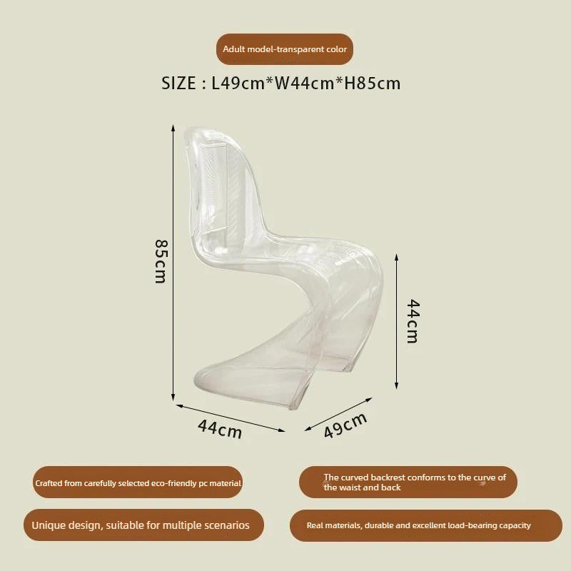Modern S-Curve Dining Chair with Sculptural Design