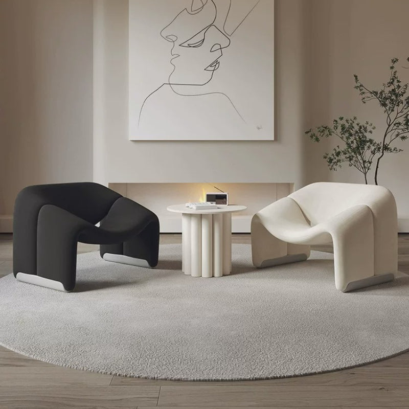 Modern Sculptural Lounge Chair with Curved Arms