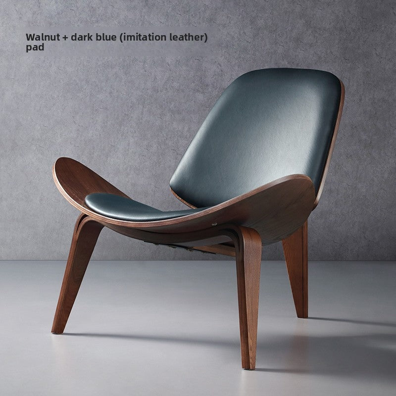 Modern Molded Plywood Lounge Chair with Upholstered Seat & Back