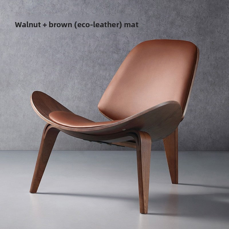 Modern Molded Plywood Lounge Chair with Upholstered Seat & Back