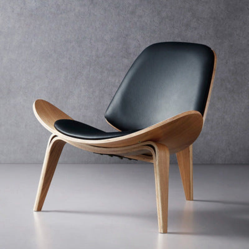 Modern Molded Plywood Lounge Chair with Upholstered Seat & Back