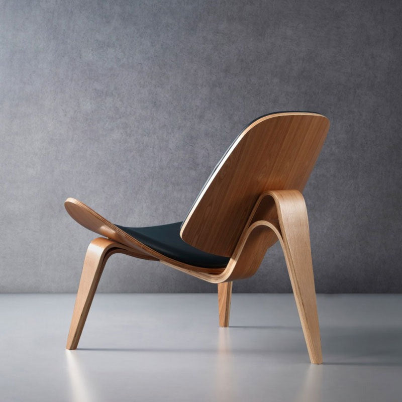 Modern Molded Plywood Lounge Chair with Upholstered Seat & Back