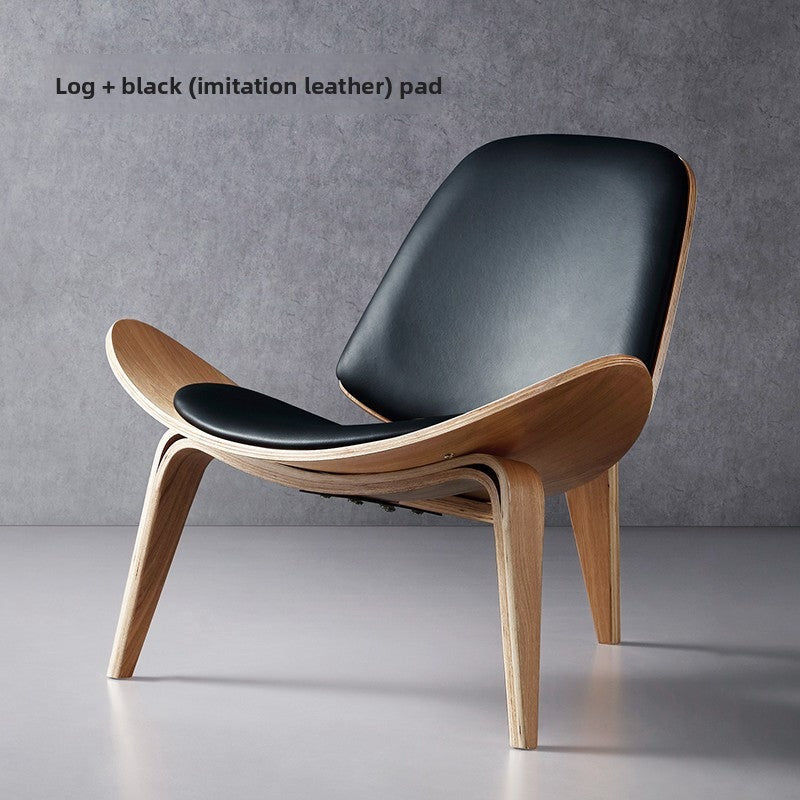 Modern Molded Plywood Lounge Chair with Upholstered Seat & Back