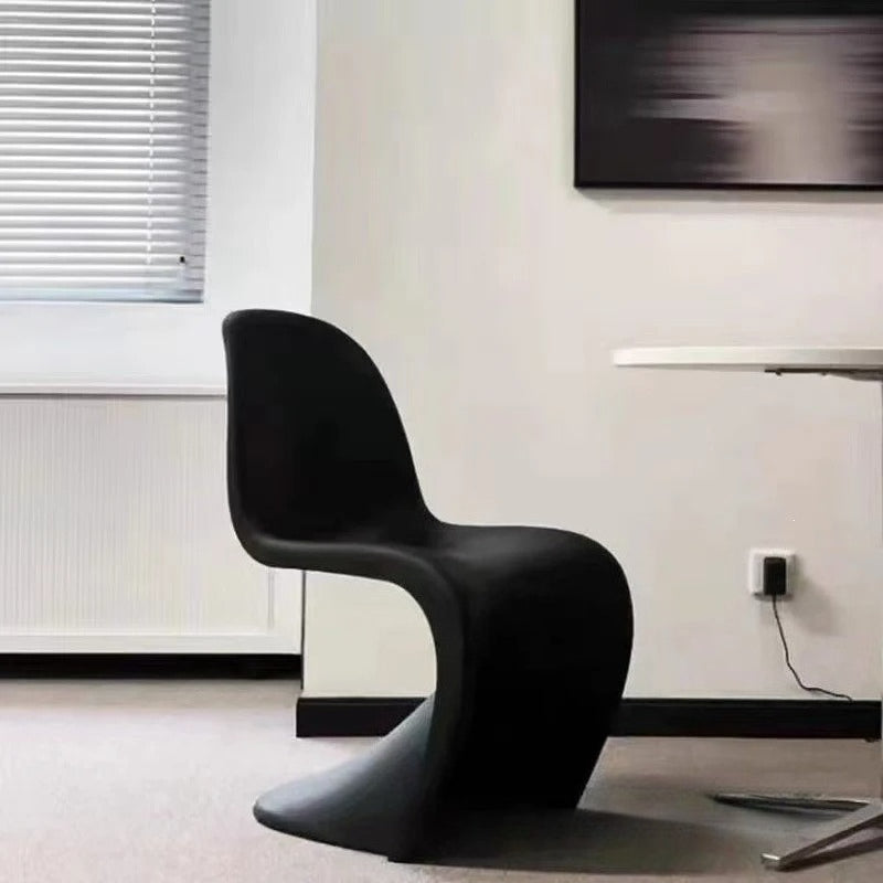 Modern S-Curve Dining Chair with Sculptural Design