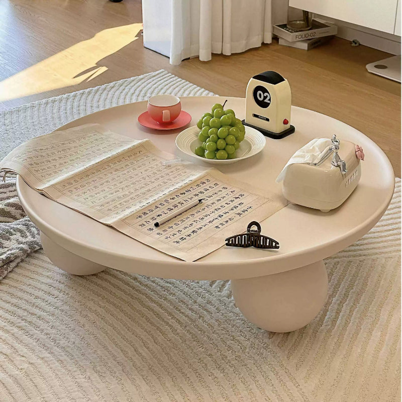 Modern Sculptural Round Coffee Table with Ball Legs