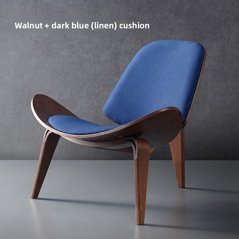 Modern Molded Plywood Lounge Chair with Upholstered Seat & Back