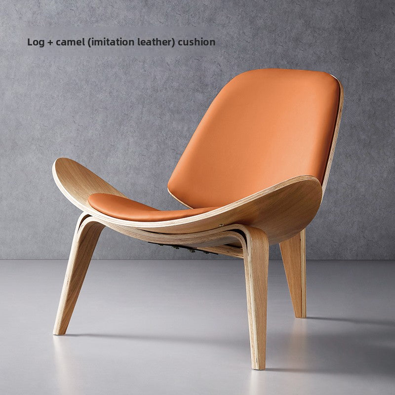 Modern Molded Plywood Lounge Chair with Upholstered Seat & Back