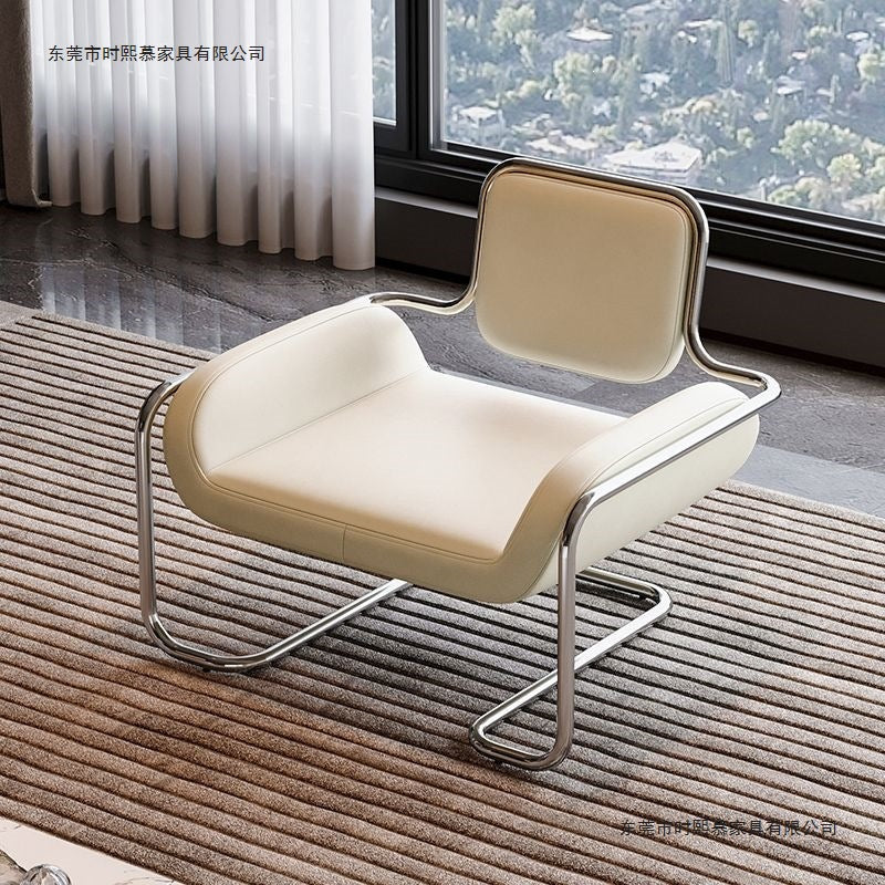 Modern Single Sofa Chair with Stainless Steel Metal Frame, Luxury Upholstered Accent Armchair