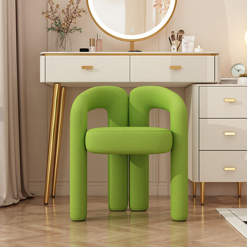 Simple Home Bedroom Makeup Chair, Dressing Stool, Balcony Cream Style Backrest Chair, Nail Art Stool, Makeup Stool