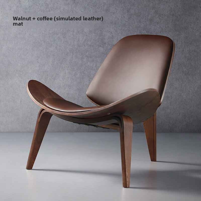 Modern Molded Plywood Lounge Chair with Upholstered Seat & Back