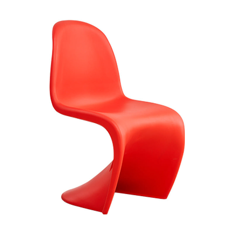 Modern Sculptural S-Curve Dining Chair – Stackable Armless Accent Chair