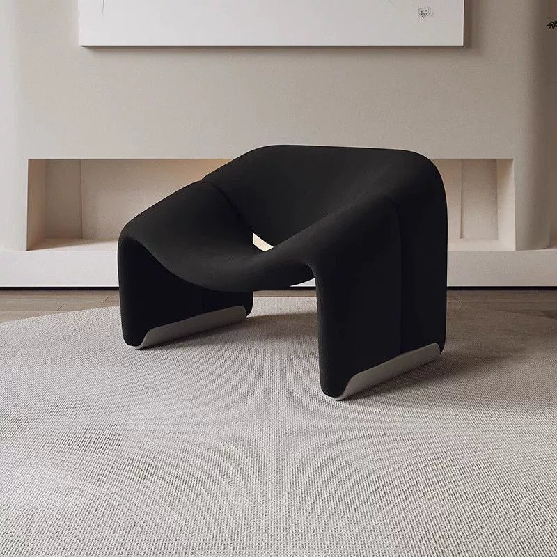 Modern Sculptural Lounge Chair with Curved Arms