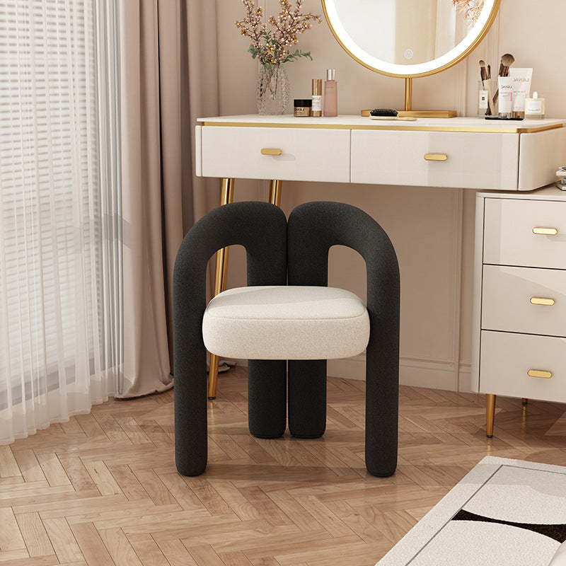 Simple Home Bedroom Makeup Chair, Dressing Stool, Balcony Cream Style Backrest Chair, Nail Art Stool, Makeup Stool