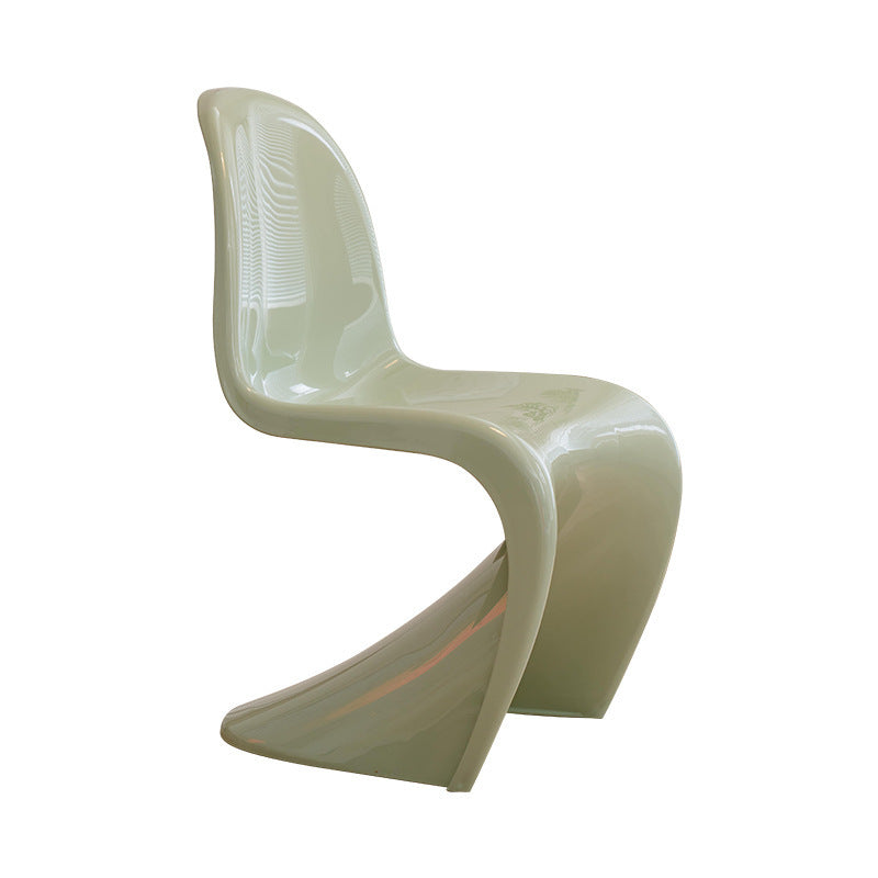Modern Sculptural S-Curve Dining Chair – Stackable Armless Accent Chair