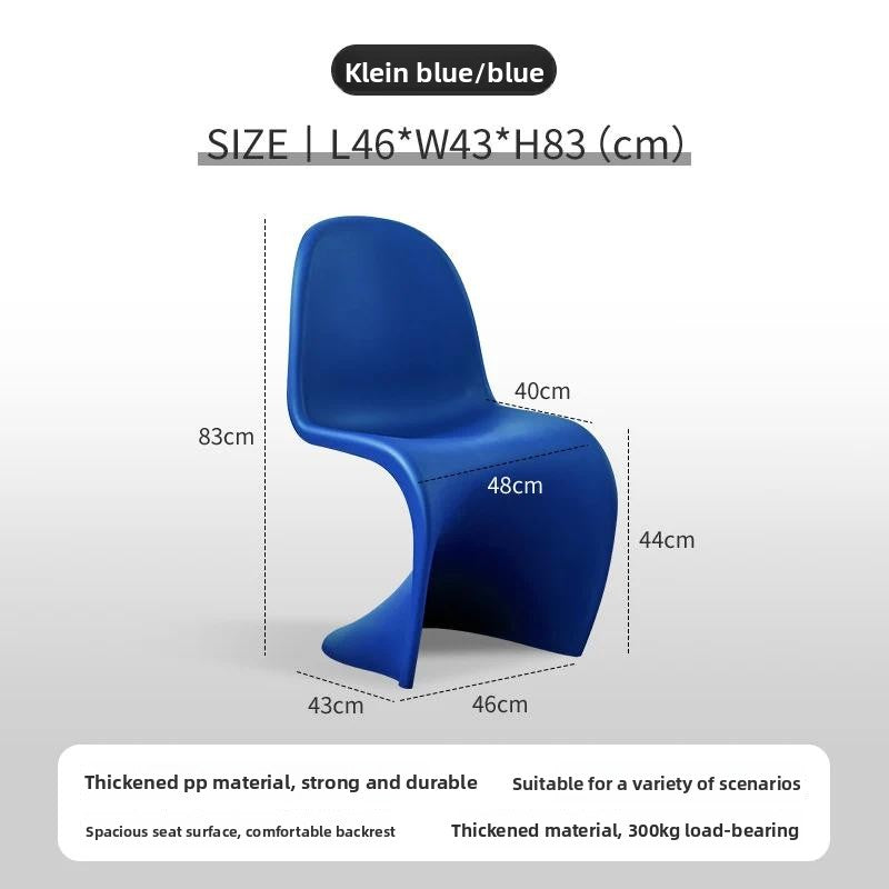 Modern S-Curve Dining Chair with Sculptural Design