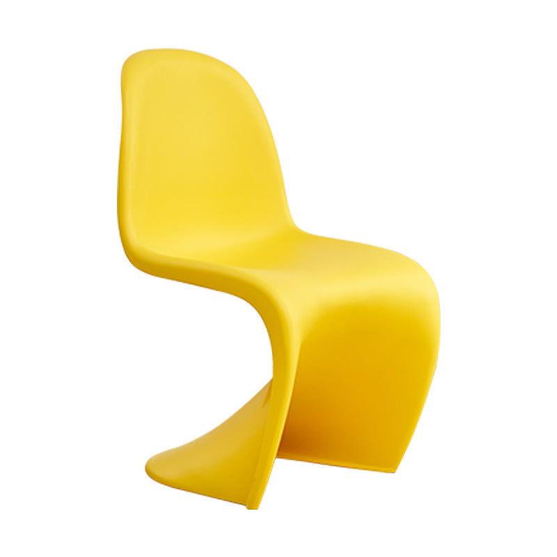 Modern Sculptural S-Curve Dining Chair – Stackable Armless Accent Chair