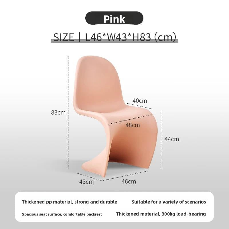 Modern S-Curve Dining Chair with Sculptural Design