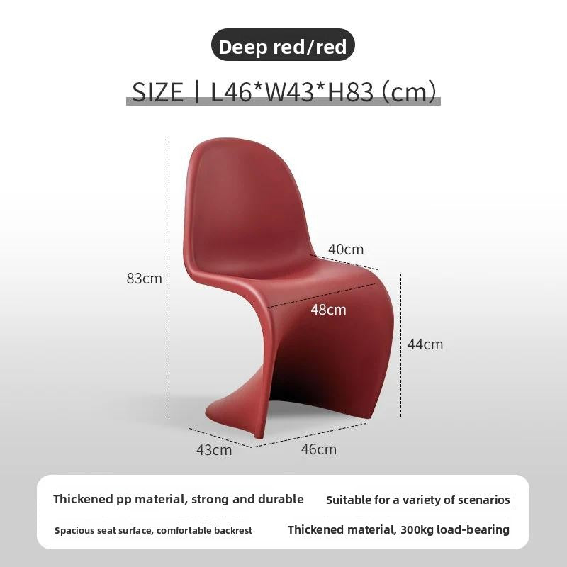 Modern S-Curve Dining Chair with Sculptural Design