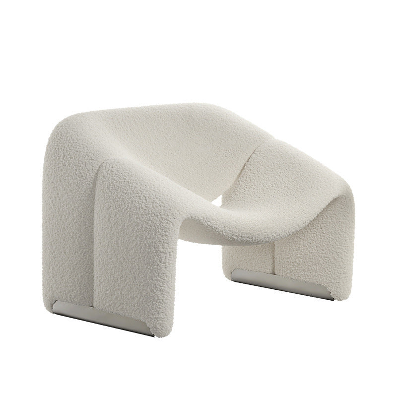 Modern Sculptural Lounge Chair with Curved Arms