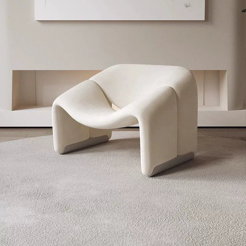 Modern Sculptural Lounge Chair with Curved Arms
