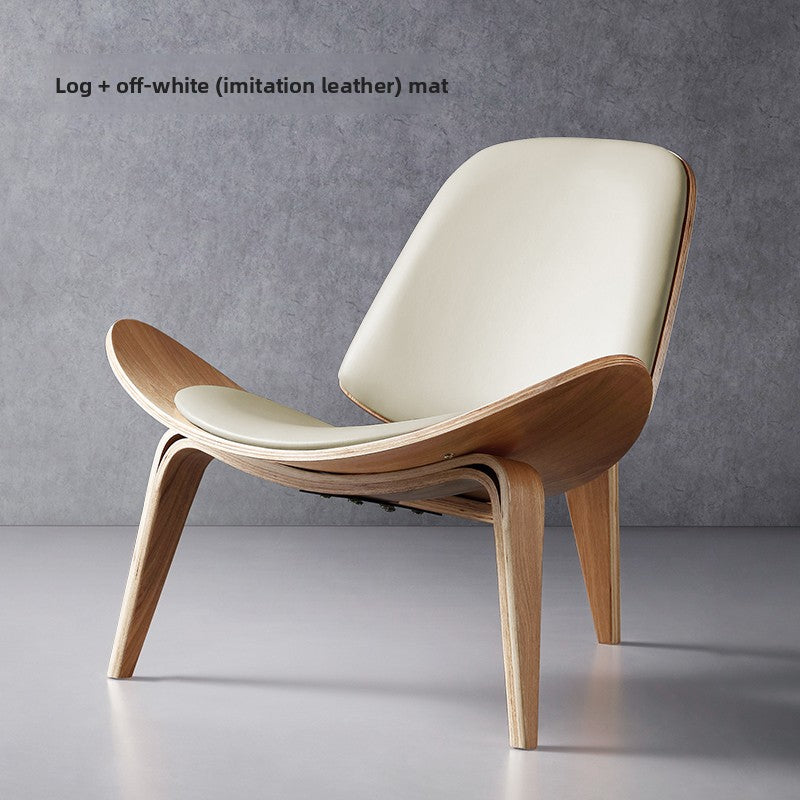 Modern Molded Plywood Lounge Chair with Upholstered Seat & Back