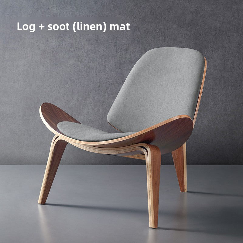 Modern Molded Plywood Lounge Chair with Upholstered Seat & Back