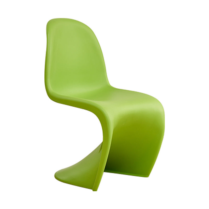 Modern Sculptural S-Curve Dining Chair – Stackable Armless Accent Chair