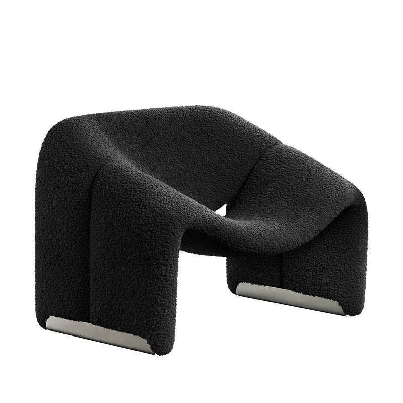 Modern Sculptural Lounge Chair with Curved Arms