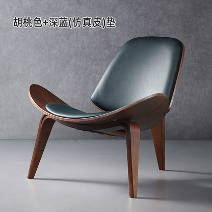 Modern Plywood Lounge Chair with Upholstered Seat & Curved Wooden Frame for Living Room, Bedroom & Reading Area