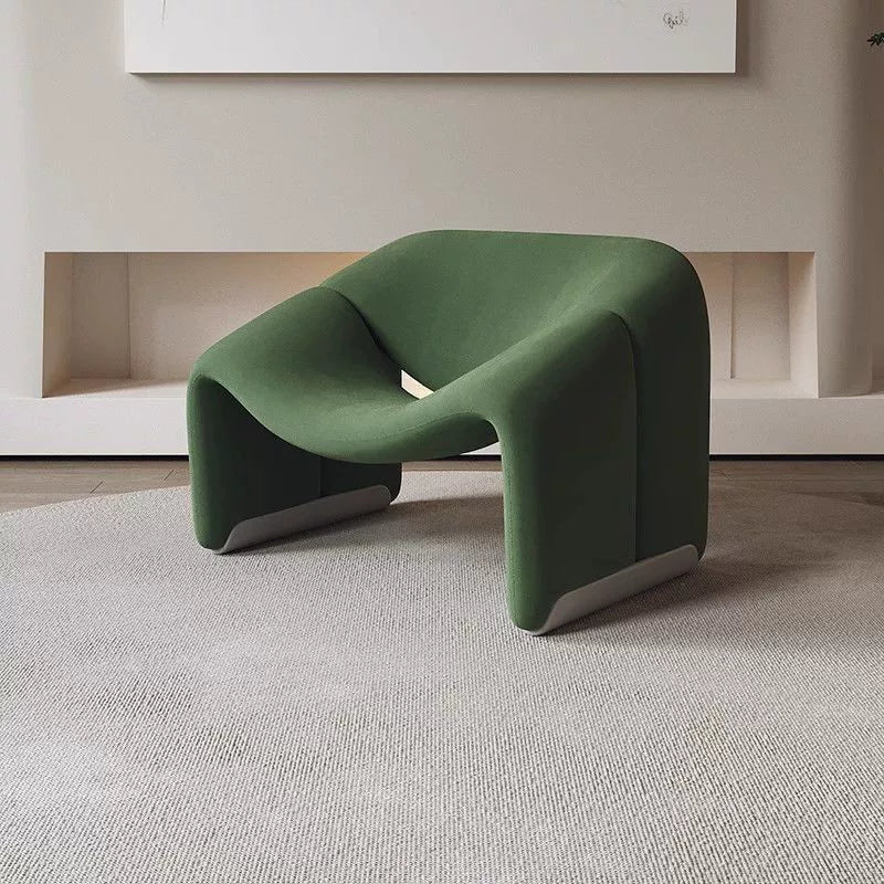 Modern Sculptural Lounge Chair with Curved Arms