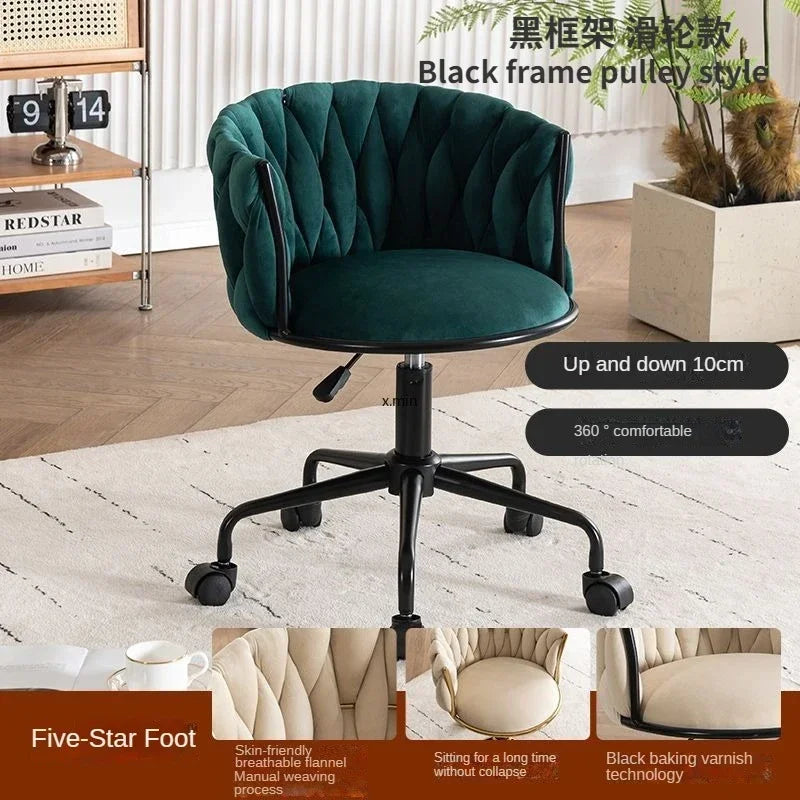 Tufted Velvet Vanity Chair with Gold Metal Frame