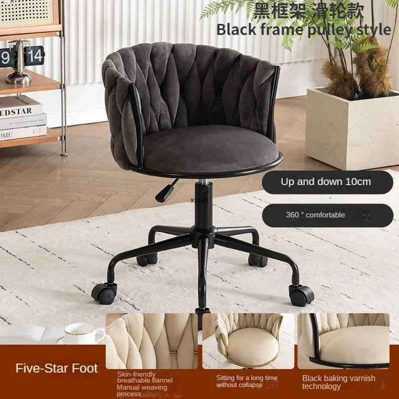 Tufted Velvet Vanity Chair with Gold Metal Frame