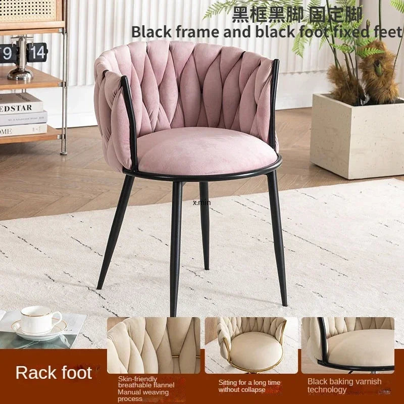 Tufted Velvet Vanity Chair with Gold Metal Frame
