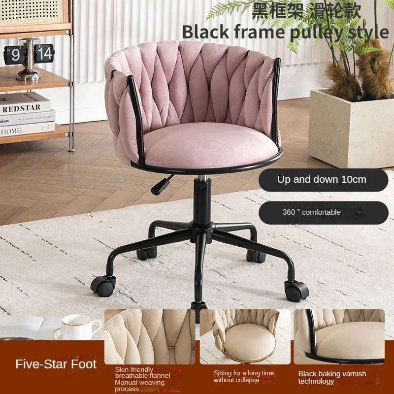 Tufted Velvet Vanity Chair with Gold Metal Frame