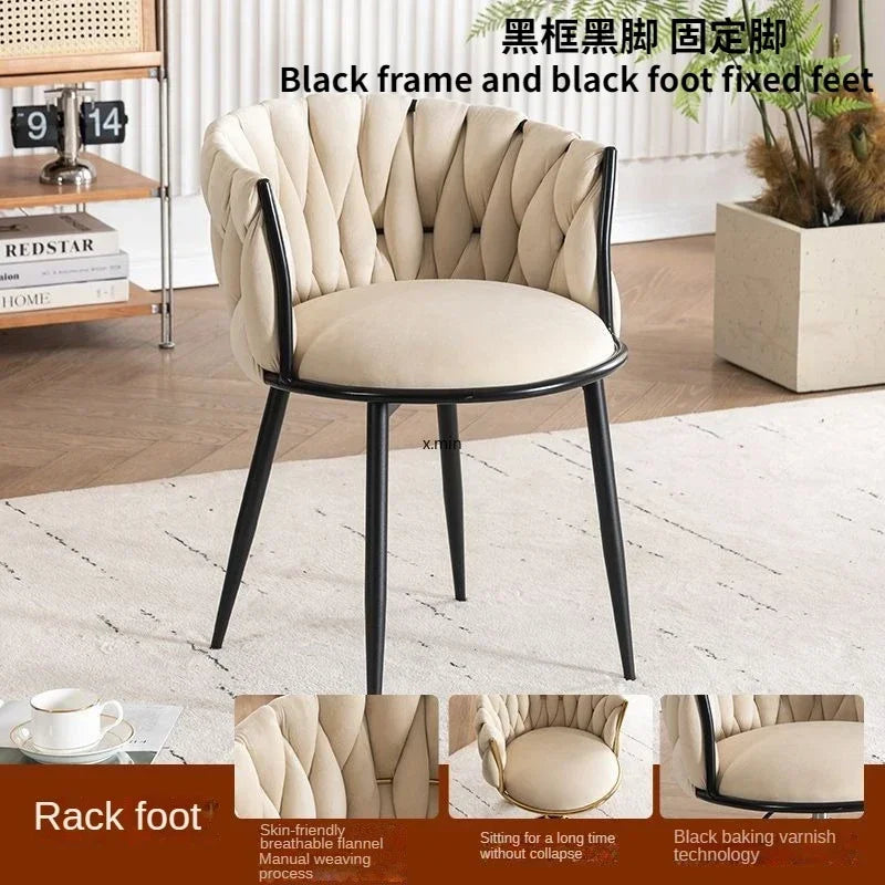 Tufted Velvet Vanity Chair with Gold Metal Frame