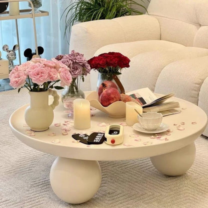 Home Creative Nordic Simple Modern Small House Sofa Round Table Round Cream Style Tea Table Living Room Coffee Table
