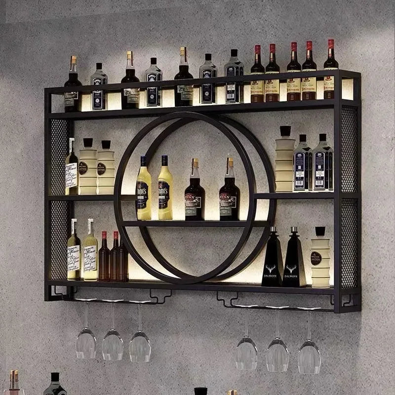 Bar Counter,metal Wall Mounted Wine Cabinet,storage Rack,Wine Display Rack,living Room,bar,dining Room Decoration,wall Mounted