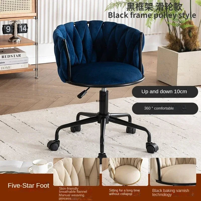Tufted Velvet Vanity Chair with Gold Metal Frame